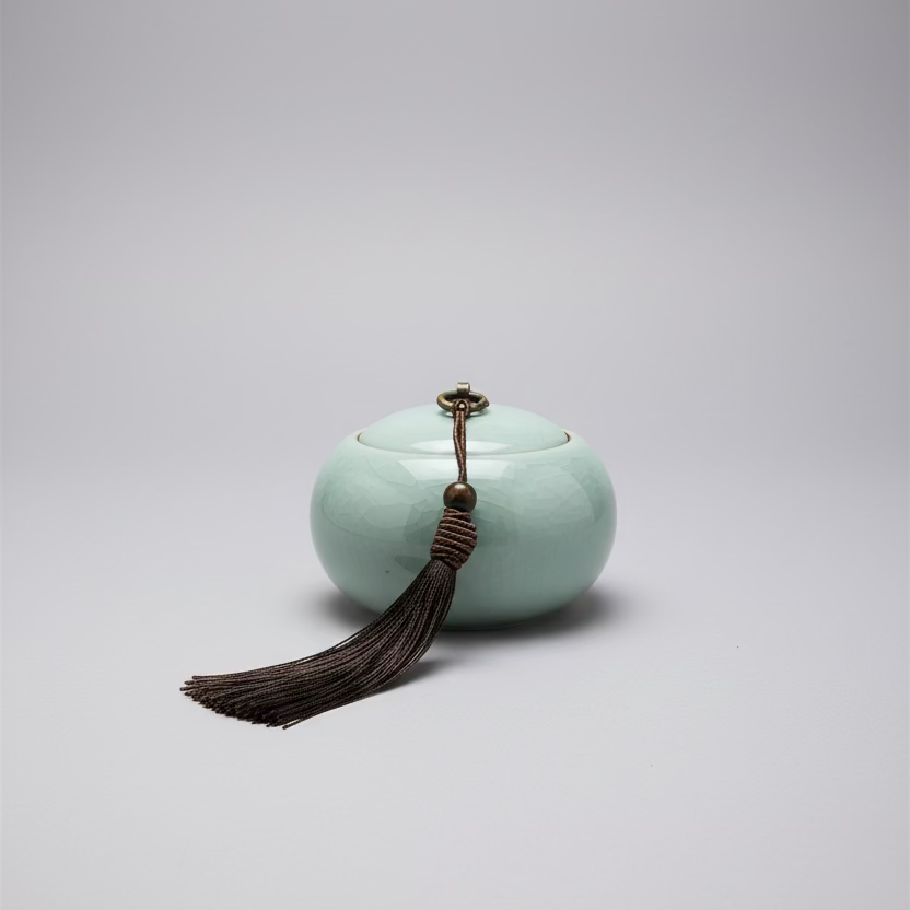 Craquelure Celadon Tea Canister Candle