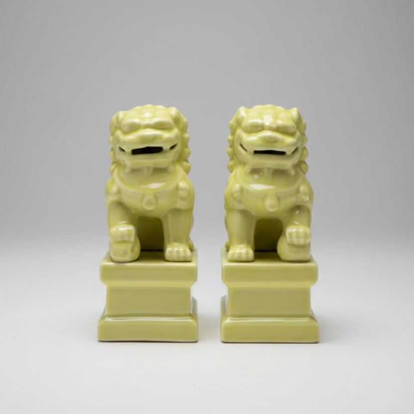 Ceramic Fu Lion Dogs - Pair