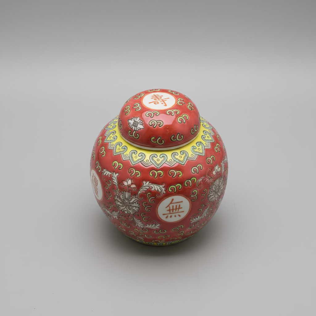 Colourful Ceramic Round Ginger Jar