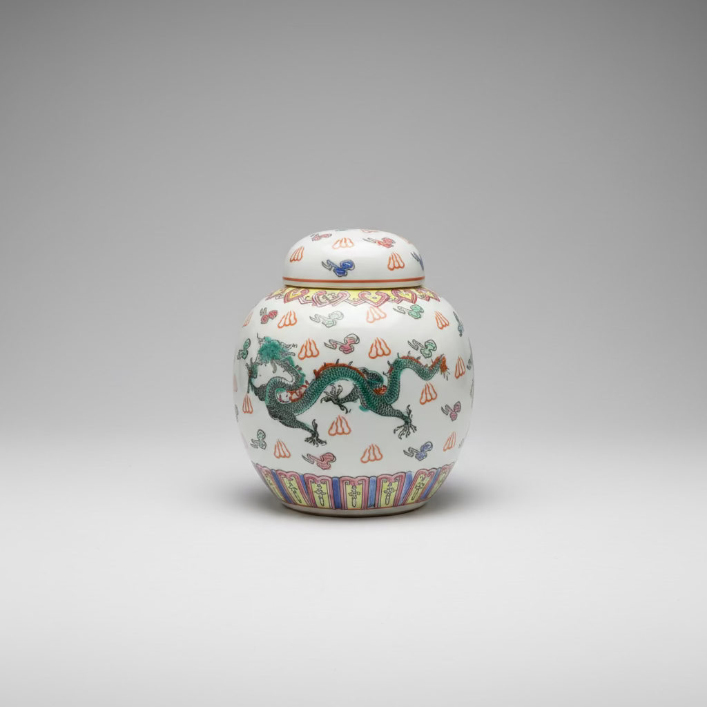 Colourful Ceramic Round Ginger Jar