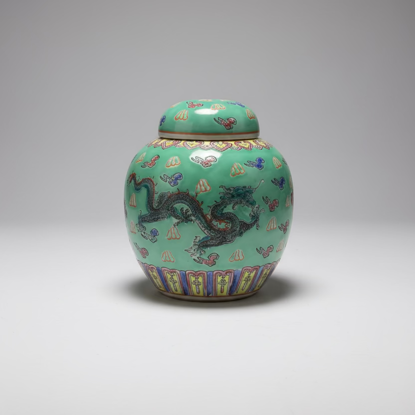 Colourful Ceramic Round Ginger Jar
