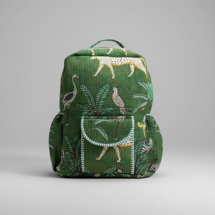Indian Hand Block Printed Backpack