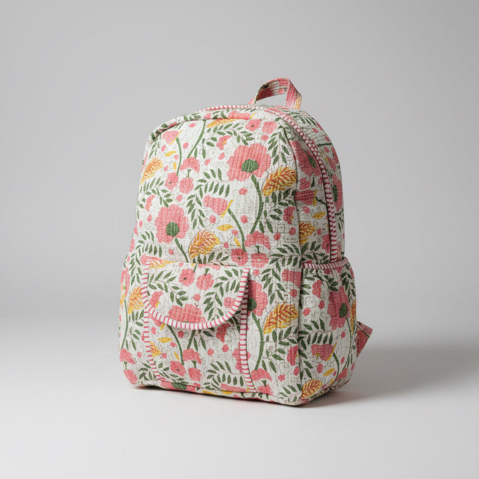 Indian Hand Block Printed Backpack