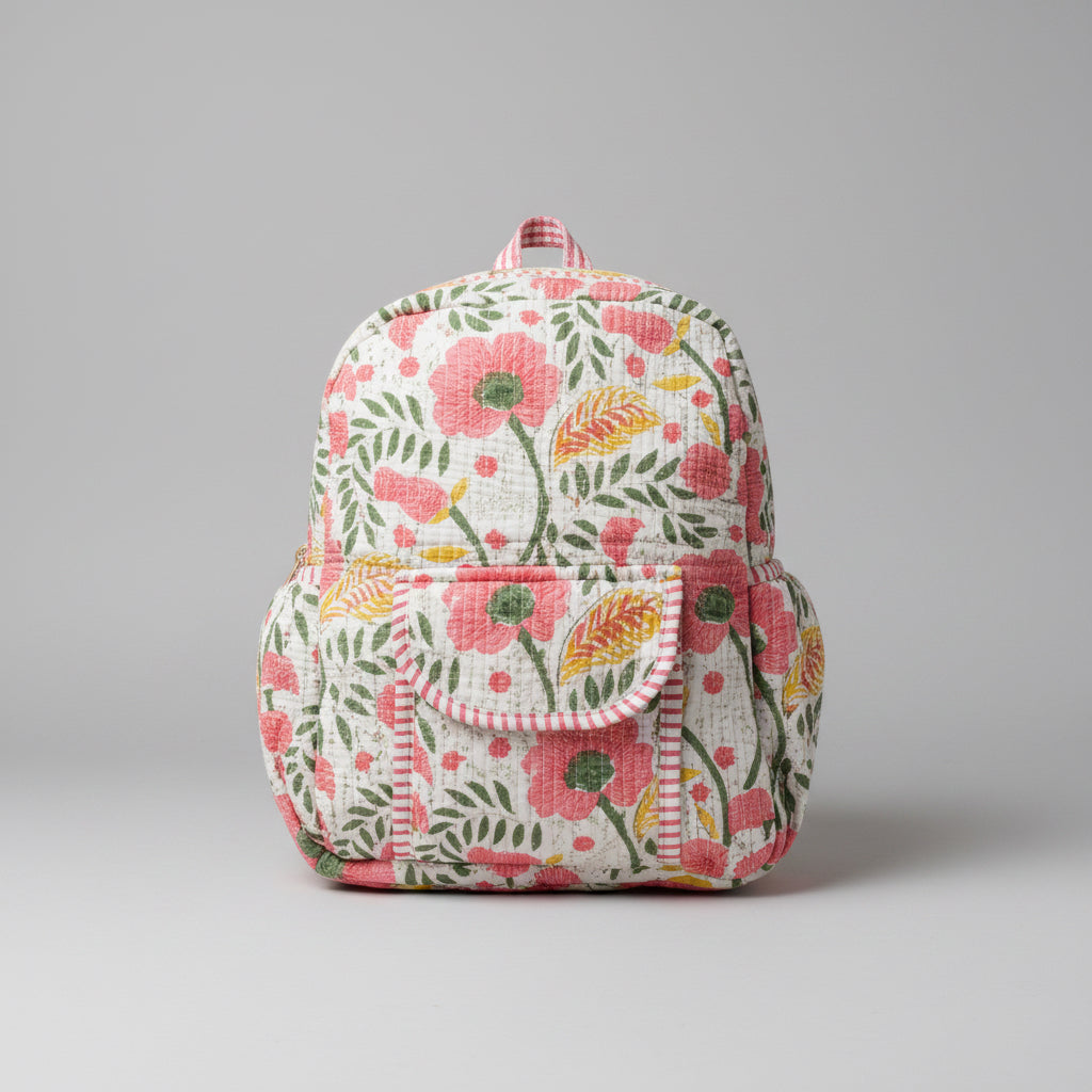 Indian Hand Block Printed Backpack