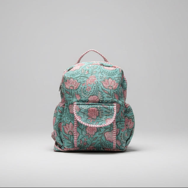 Indian Hand Block Printed Backpack
