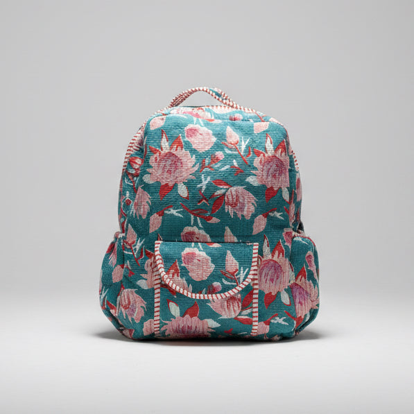 Indian Hand Block Printed Backpack