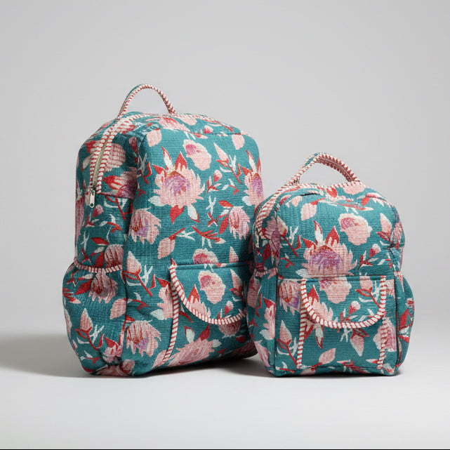 Indian Hand Block Printed Backpack