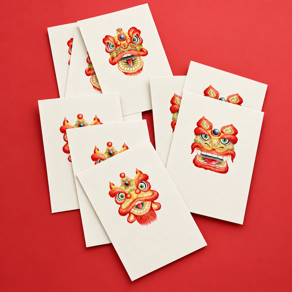 Lion Dance Card Pack (6 Notecards)