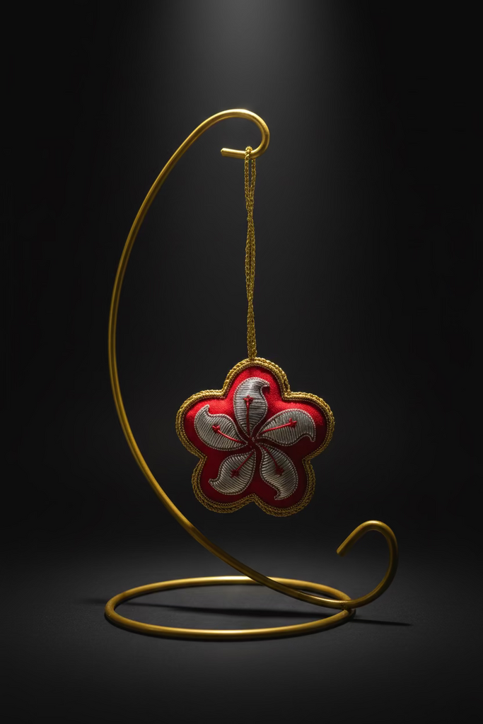 EMBROIDERED ORNAMENT : Bauhinia Flower