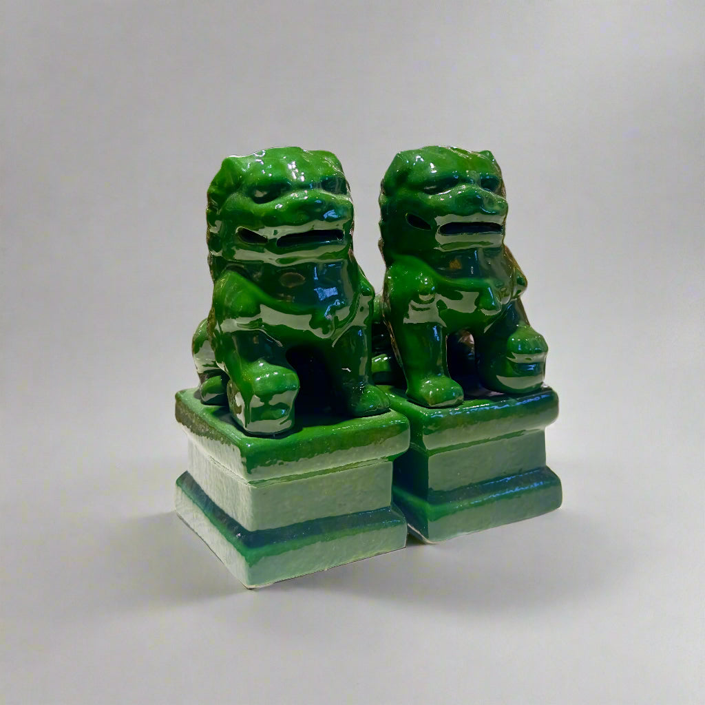 Ceramic Fu Lion Dogs - Pair