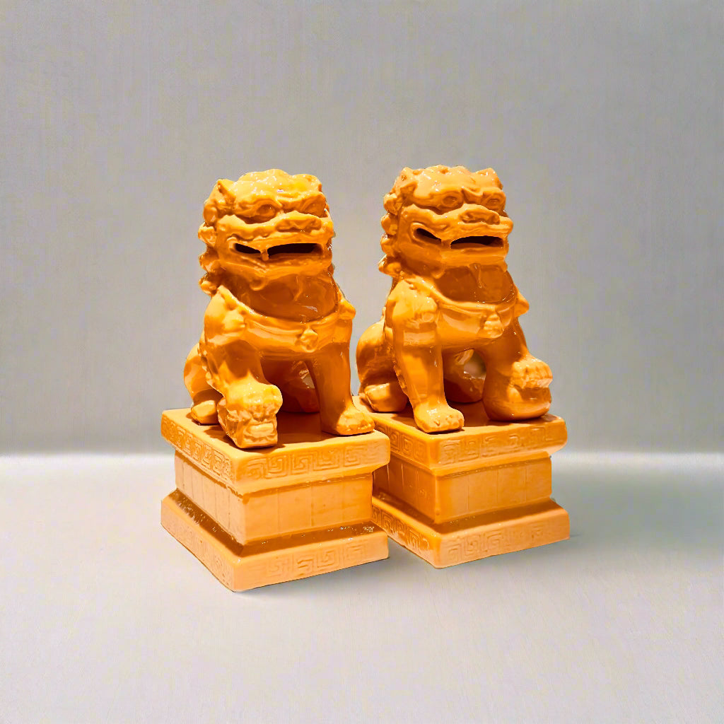 Ceramic Fu Lion Dogs - Pair
