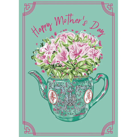 " Mother's Day Floral Teapot " Greeting Card