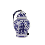 Blue Ceramic Ginger Jar Hanging Ornament