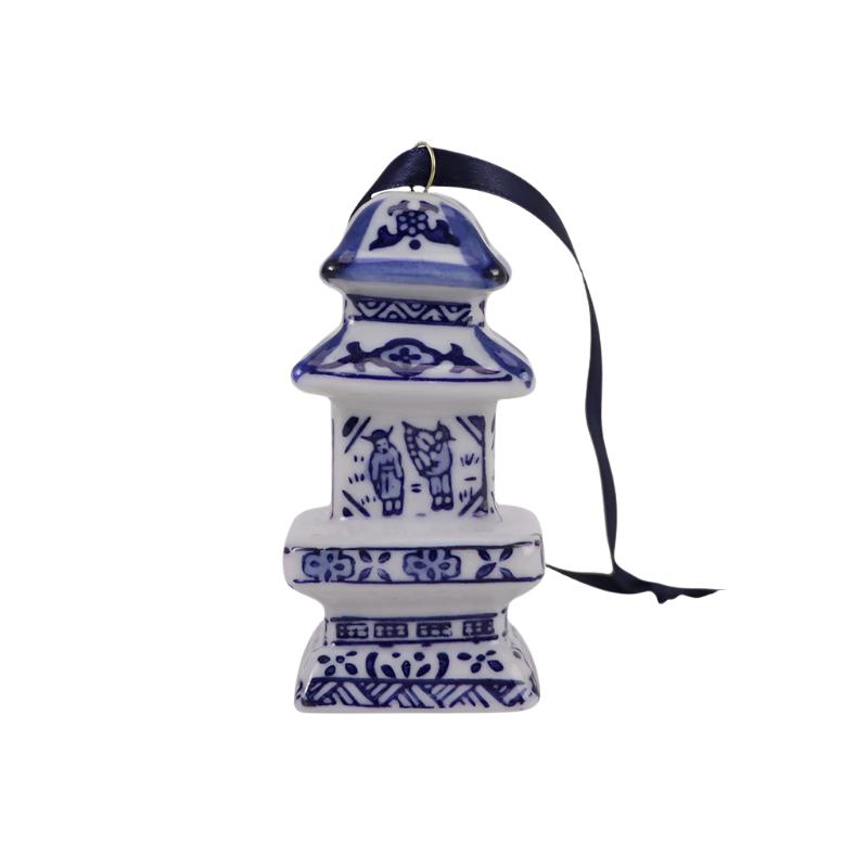 Blue Ceramic Ginger Jar Hanging Ornament