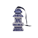 Blue Ceramic Ginger Jar Hanging Ornament