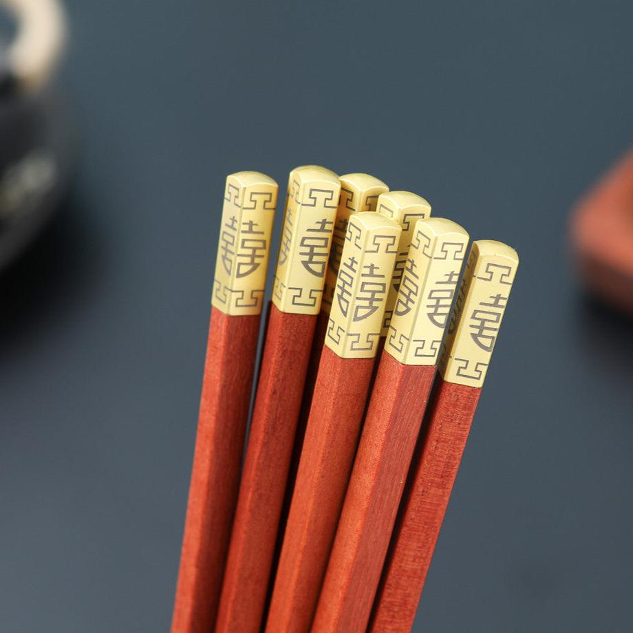 Double Happiness Wooden Chopsticks