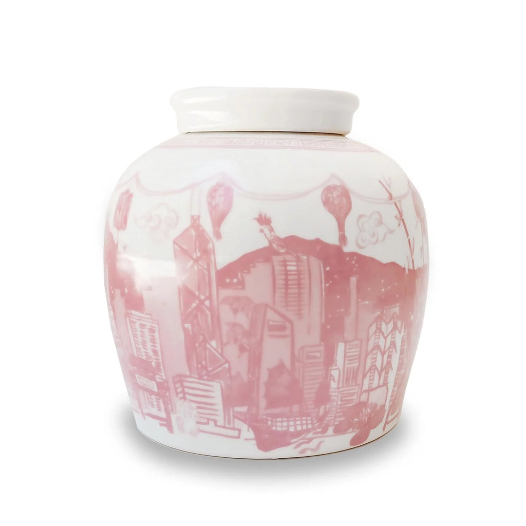 " Hong Kong Homage " Ginger Jar : Blossom Pink - The Ginger Jar Lamp Co.
