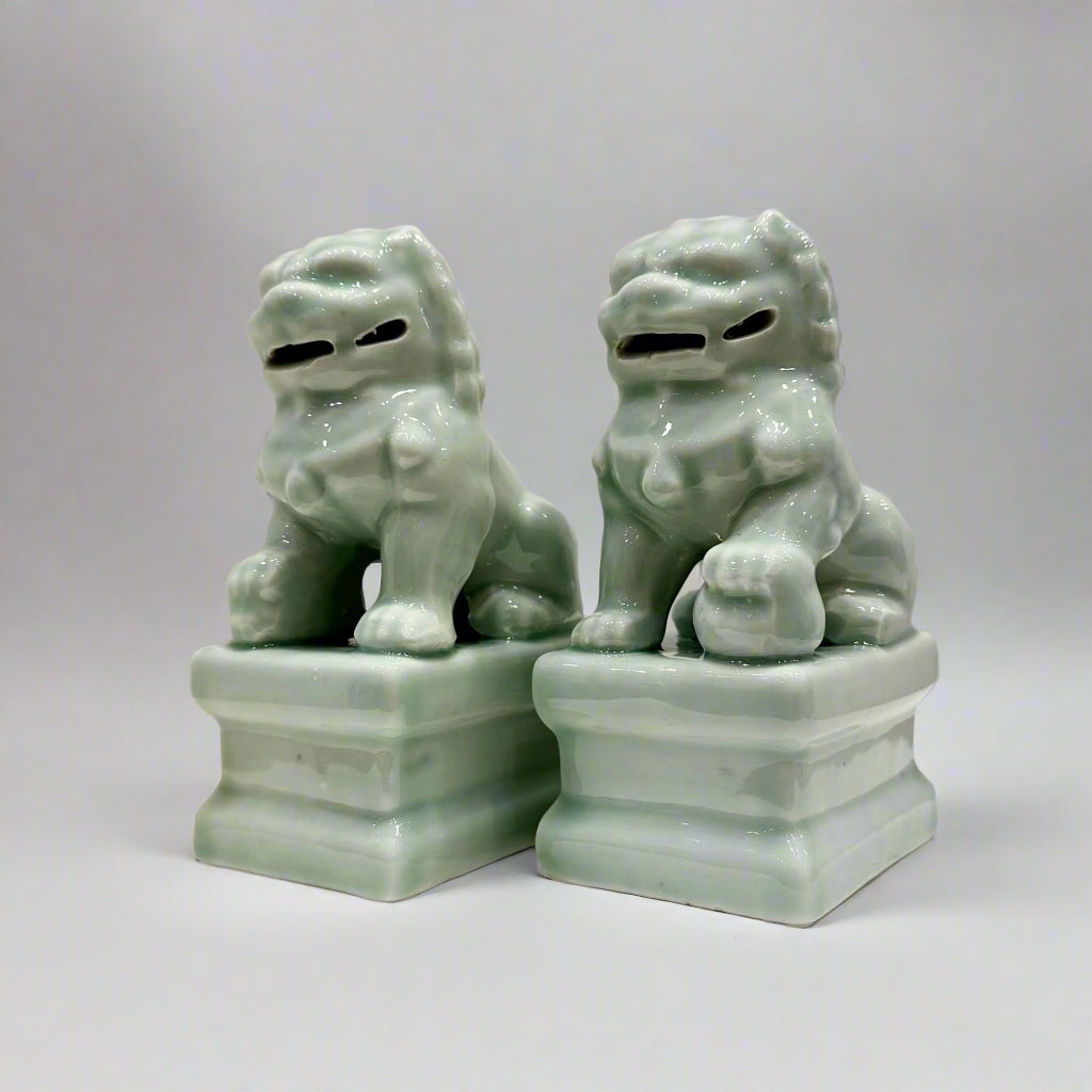 Ceramic Fu Lion Dogs - Pair
