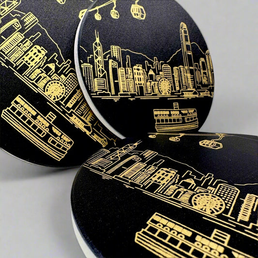 HK Icons Skyline Coasters - Set of 4