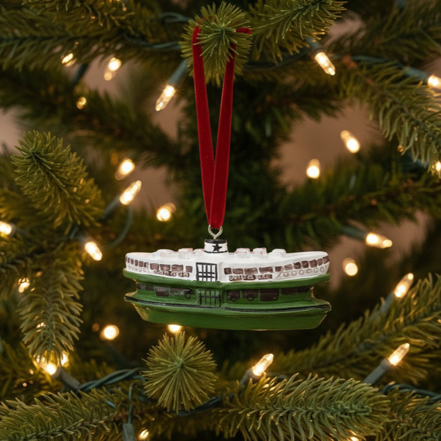 Star Ferry Hand Carved Wooden Ornament