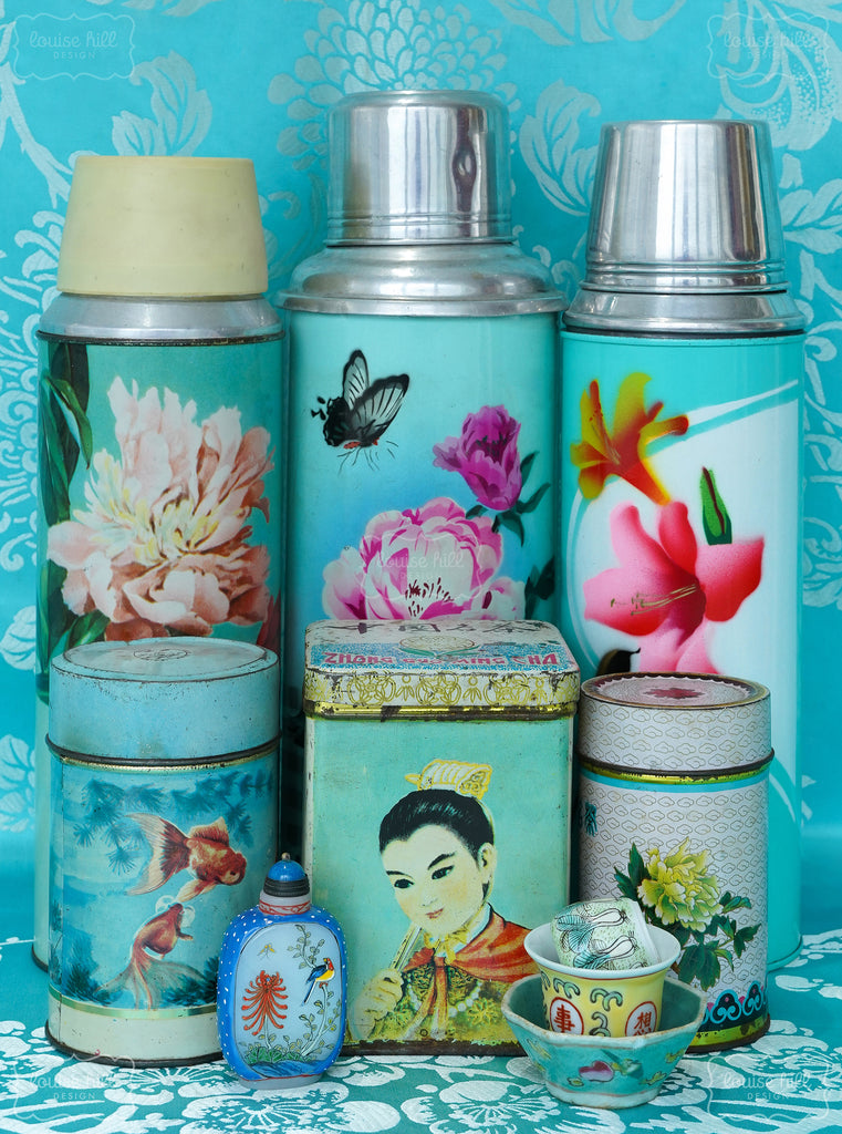 Still Life in Turquoise & A Pop of Pink
