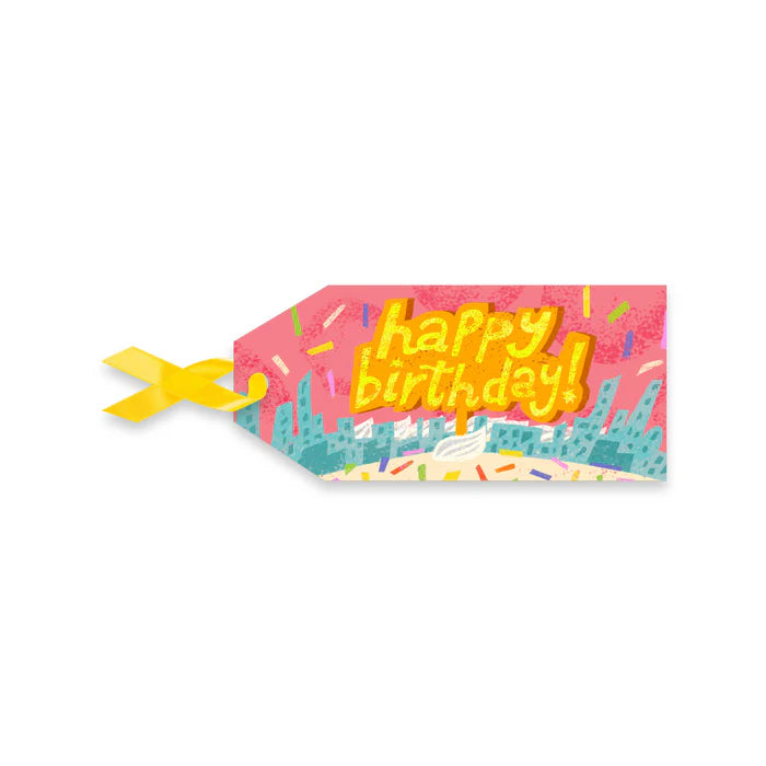 " Happy Birthday Skyline " Gift Tag - Thorn and Burrow