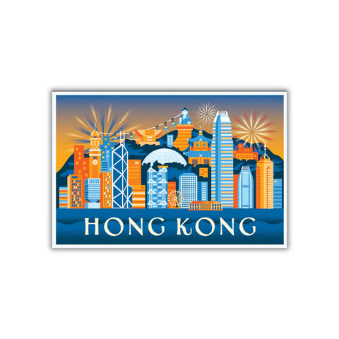 Hong Kong Fireworks Skyline Magnet