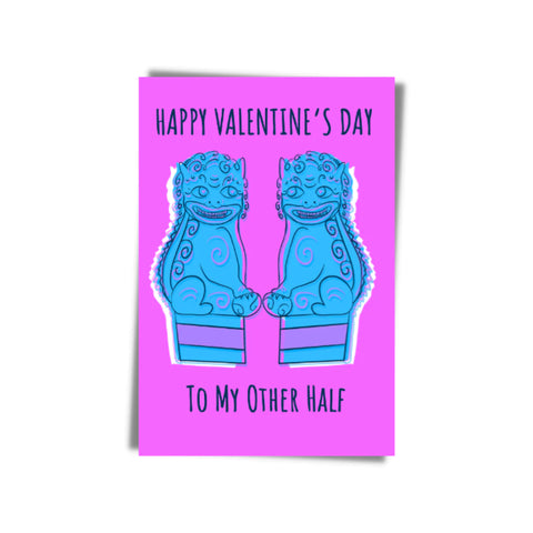 " Happy Valentine's Day - Foo Dog " Greeting Card