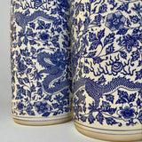 Blue & White Chinoiserie Dragon Umbrella Stand