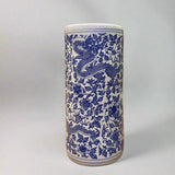 Blue & White Chinoiserie Dragon Umbrella Stand