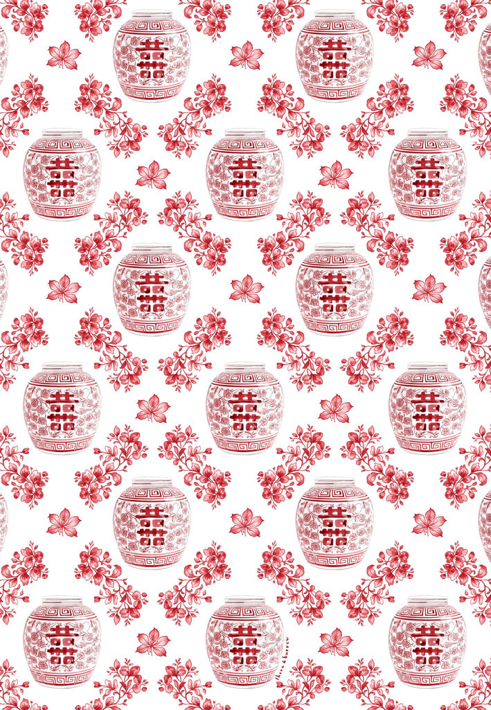 Hong Kong Ginger Jar Chinoiserie Tea Towel - Thorn and Burrow