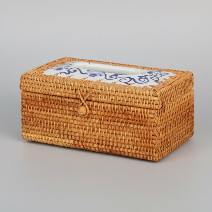 Woven Rattan Tissue Holder Collection