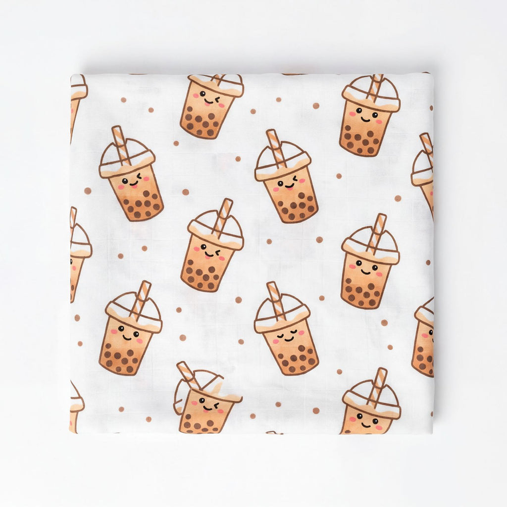 Hong Kong Swaddle Blanket - Bubble Tea