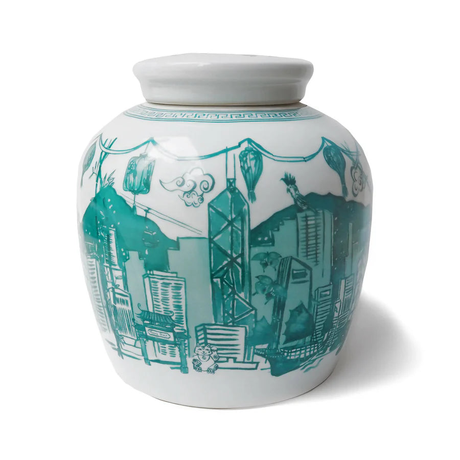 " Hong Kong Homage " Ginger Jar in Jade Green - The Ginger Jar Lamp Co.