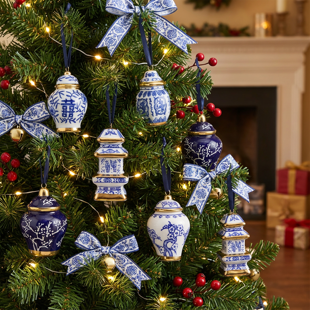 Ceramic Chinese Ornaments with Gold