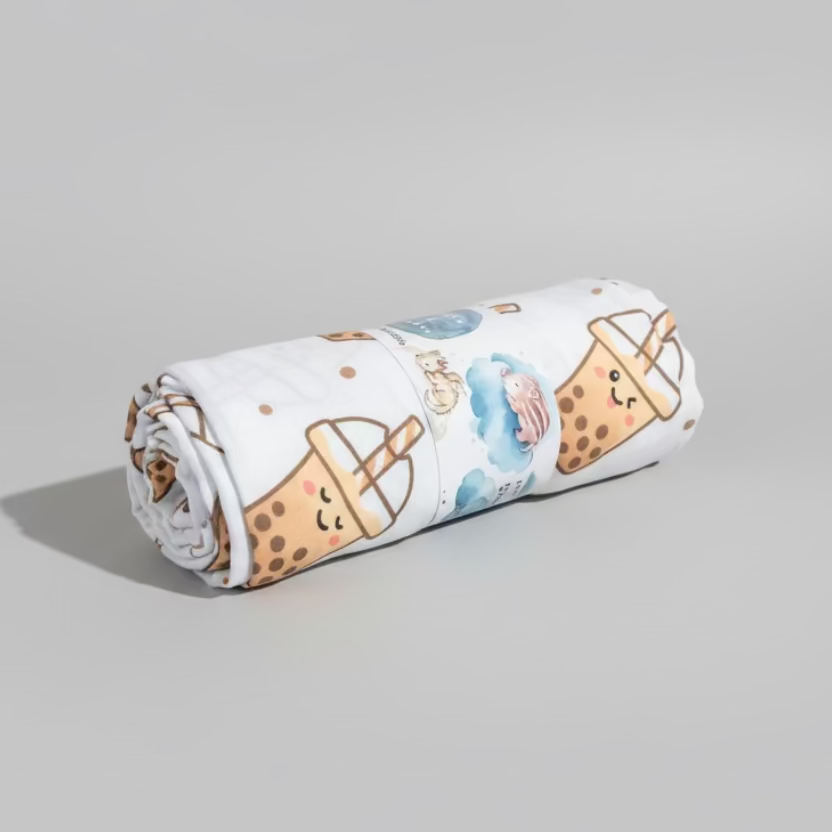 Hong Kong Swaddle Blanket - Bubble Tea