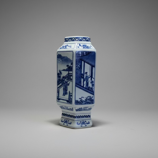 Blue & White Chinoiserie Wall Vase - Thorn and Burrow