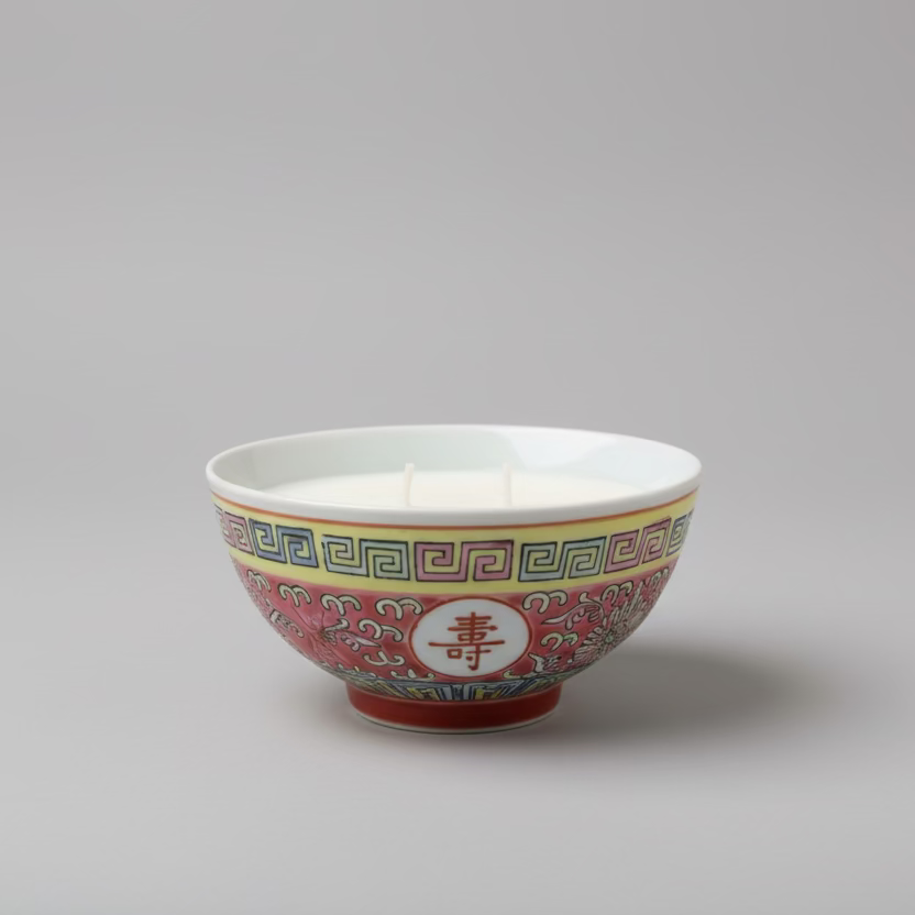Colourful Chinese Rice Bowl with Candle