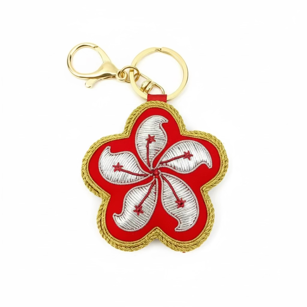 EMBROIDERED Bag Charm : Bauhinia Flower