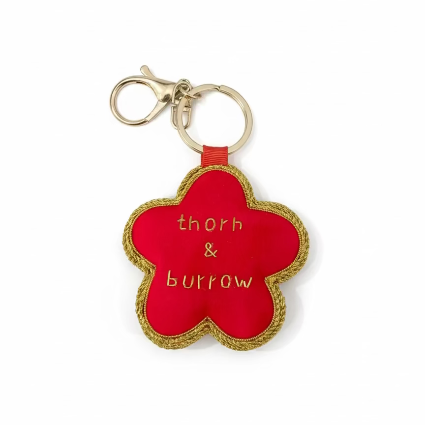 EMBROIDERED Bag Charm : Bauhinia Flower
