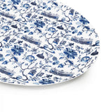 HK Toile Oval Platter - Blue