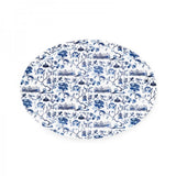 HK Toile Oval Platter - Blue