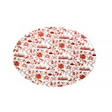 HK Toile Oval Platter - Red