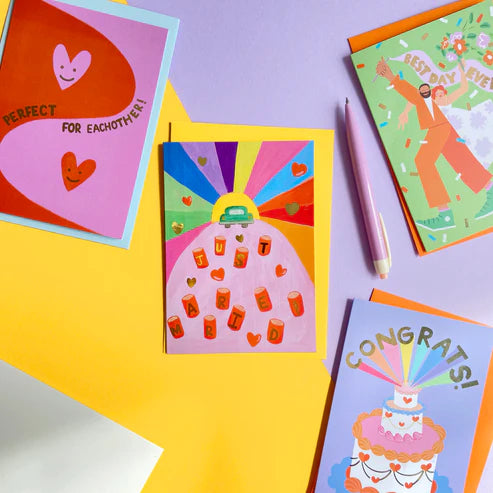 " Wedding Car Just Married " Greeting Card