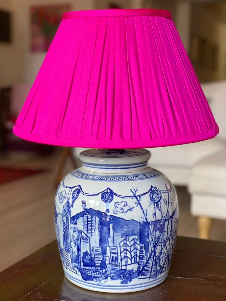 " Hong Kong Homage " Ginger Jar Lamp Base in Imperial Blue - The Ginger Jar Lamp Co.