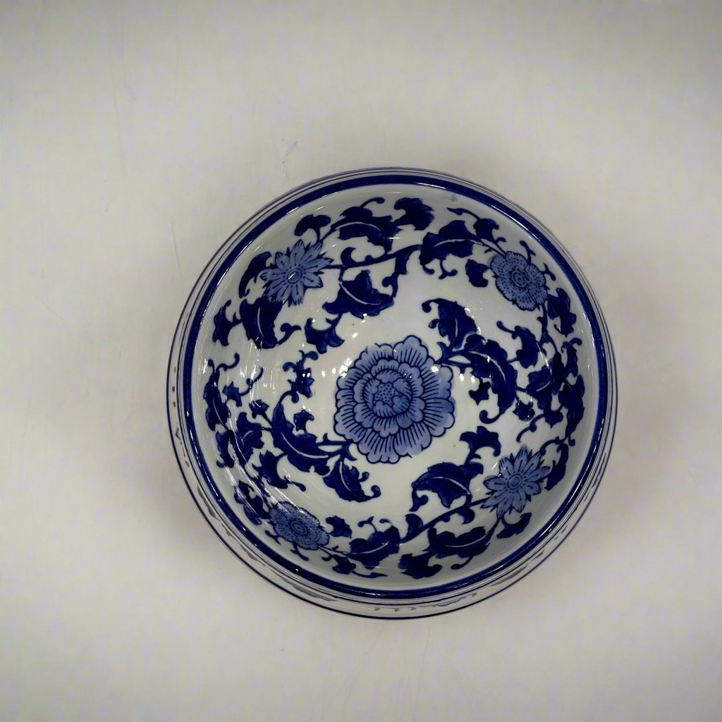 Blue & White Ceramic Pet Bowl