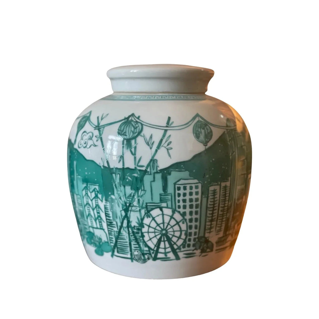 " Hong Kong Homage " Ginger Jar in Jade Green - The Ginger Jar Lamp Co.