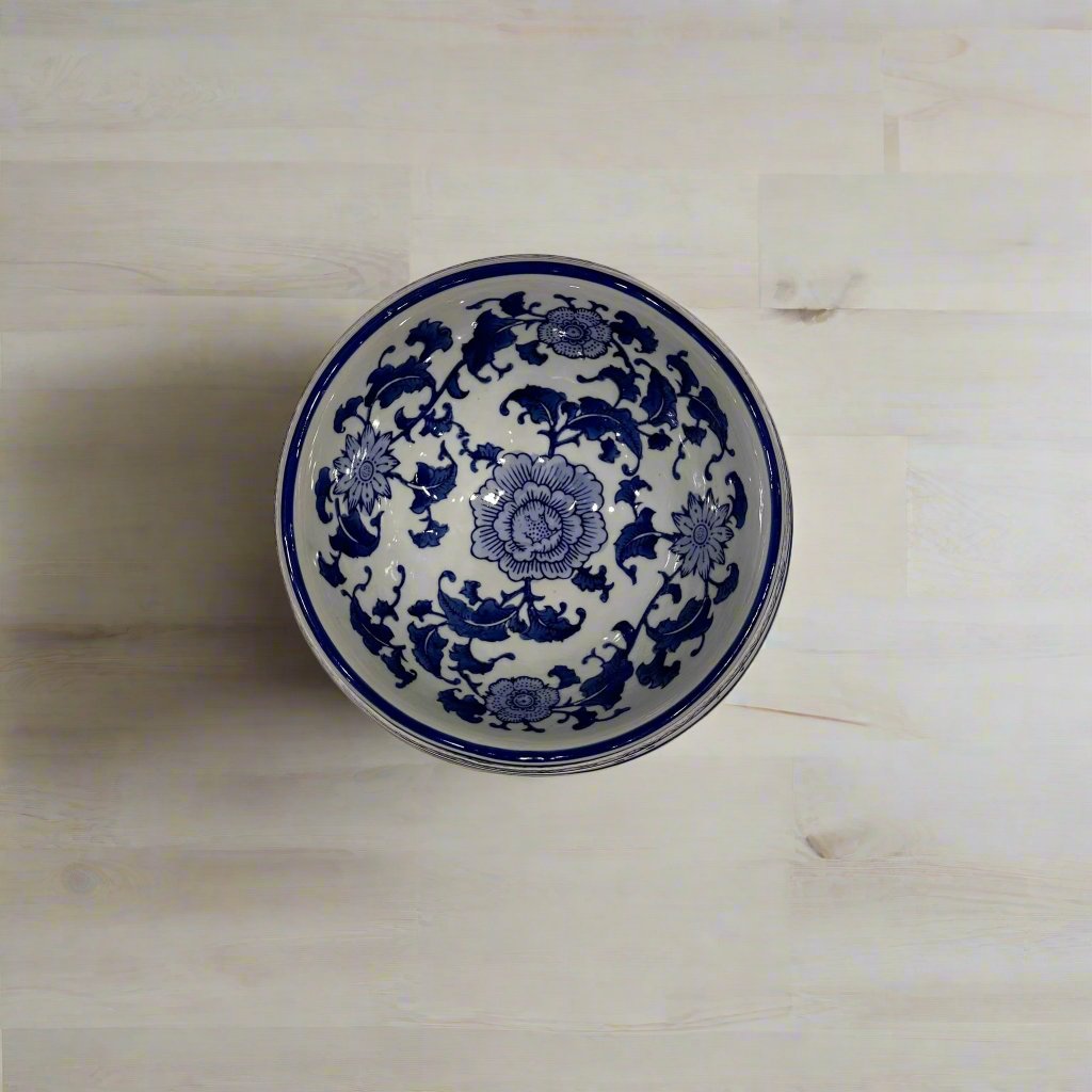 Blue & White Ceramic Pet Bowl