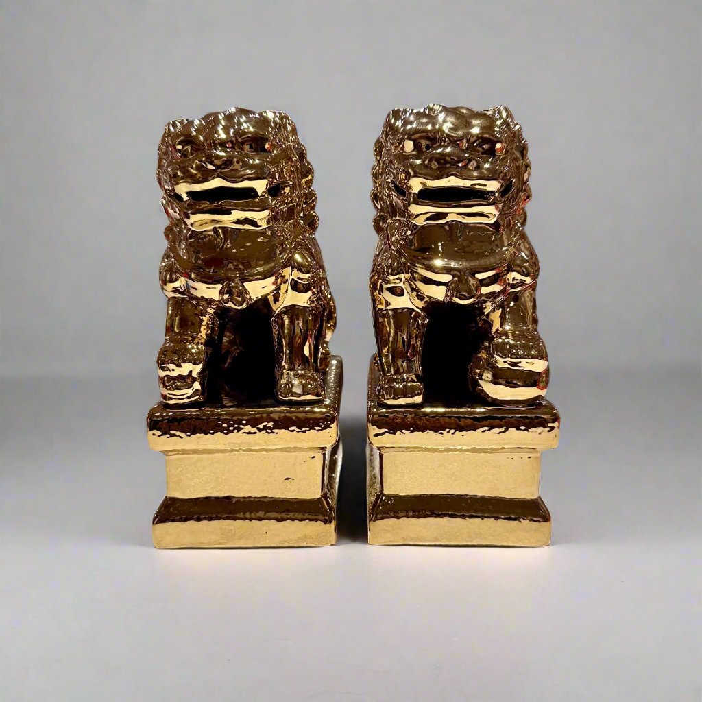 Ceramic Fu Lion Dogs - Pair