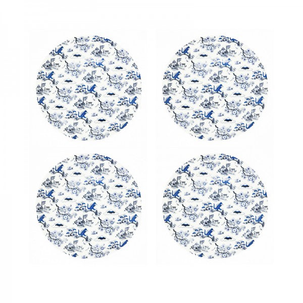 Product image of Japan Toile 8-Inch Starter Plates (Set of 4) – Indigo